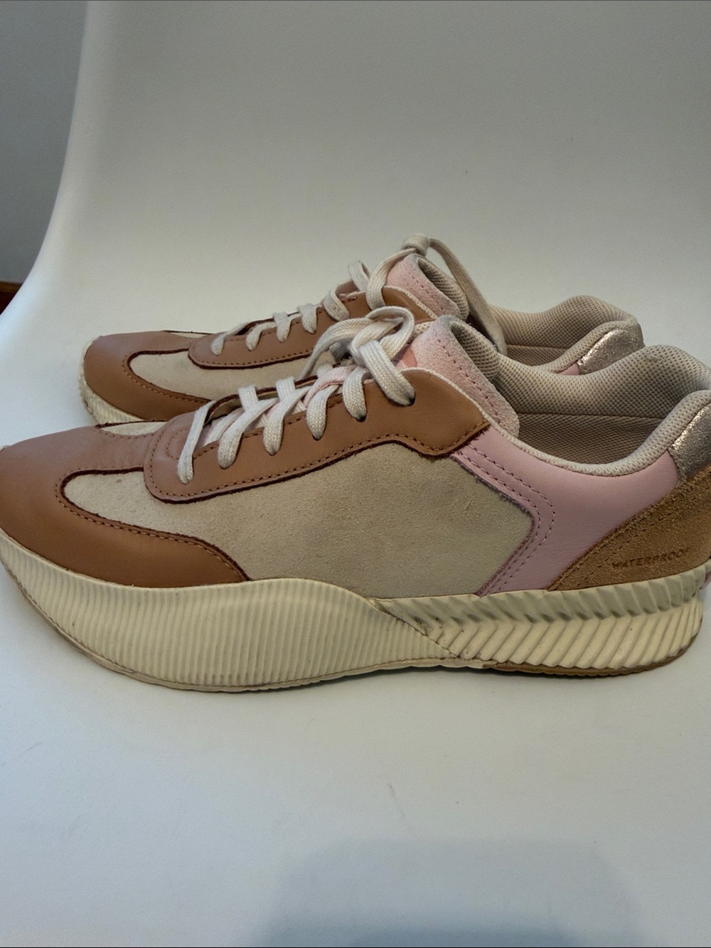 Sorel Women's Casual waterproof Sneakers in Blush Pink and Tan
